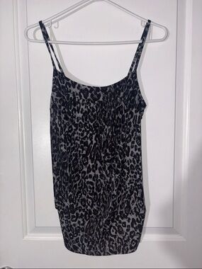 Leopard Print Black & Gray Spaghetti Strap Camisole